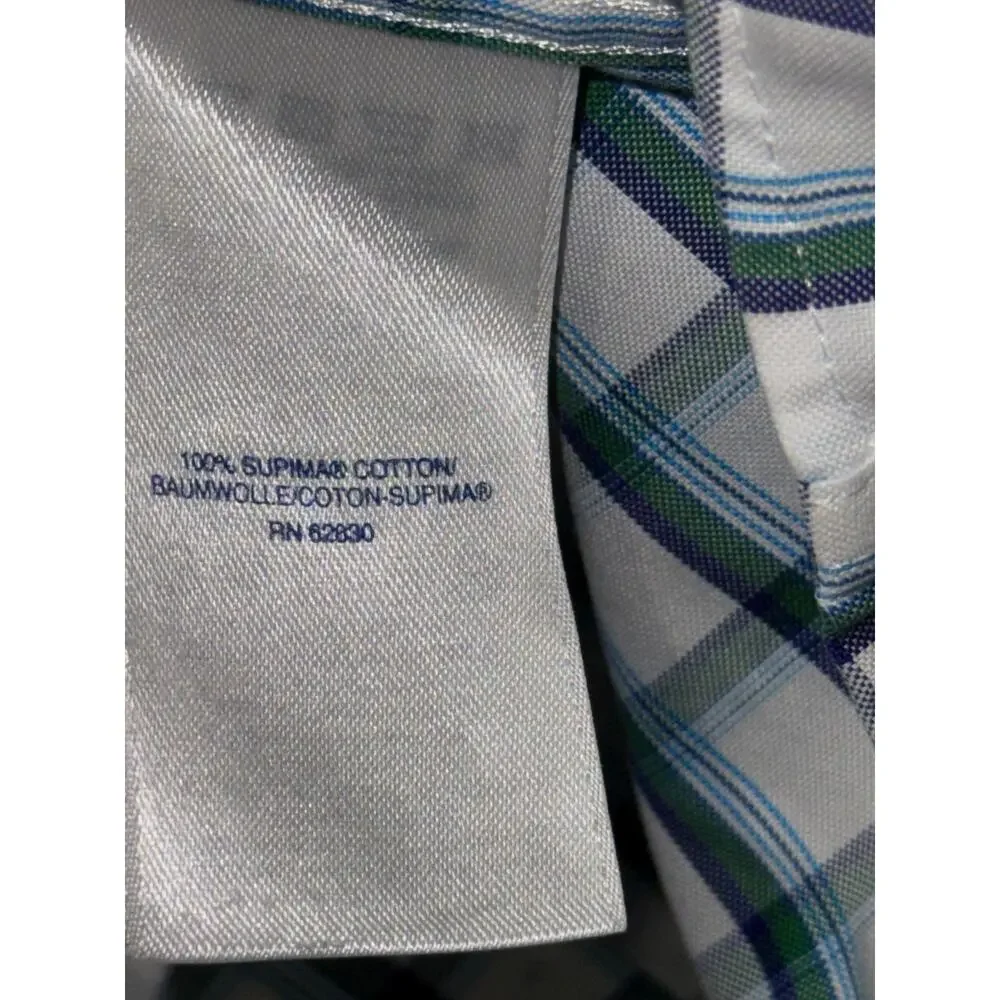 Lands' End Men’s Size-XXL Supima Cotton Plaid Dress Shirt Traditional Fit - Picture 4 of 8